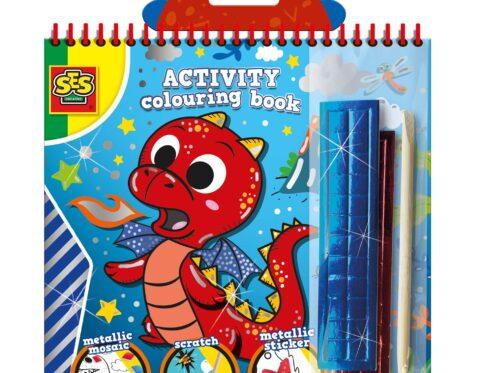 Carte de colorat cu activitati metalice 3 in 1