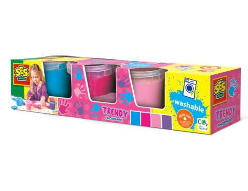 Set acuarele pentru pictat cu degetele 4 x 145 ml.