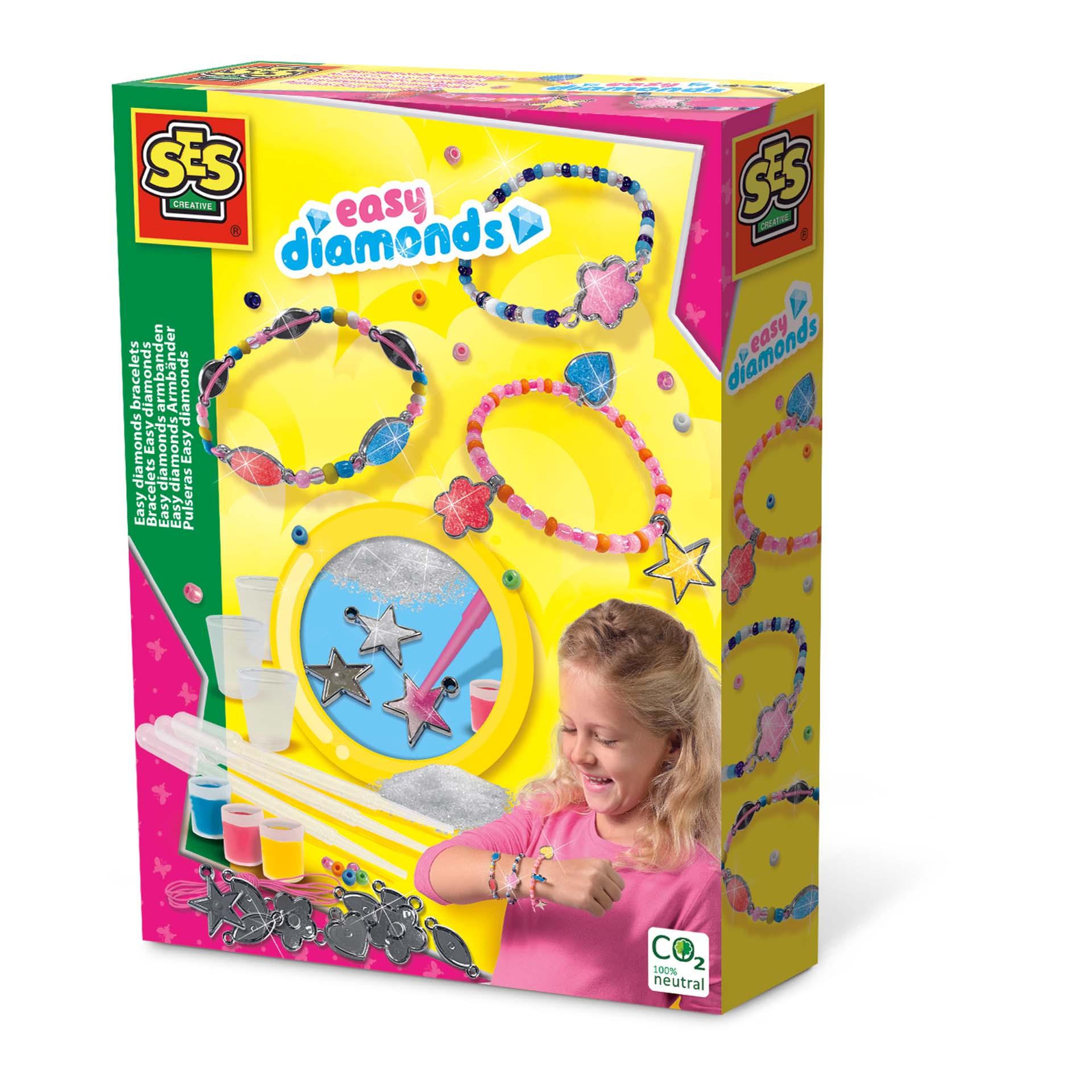 Set creativ pentru copii – Bratari cu margele si diamante