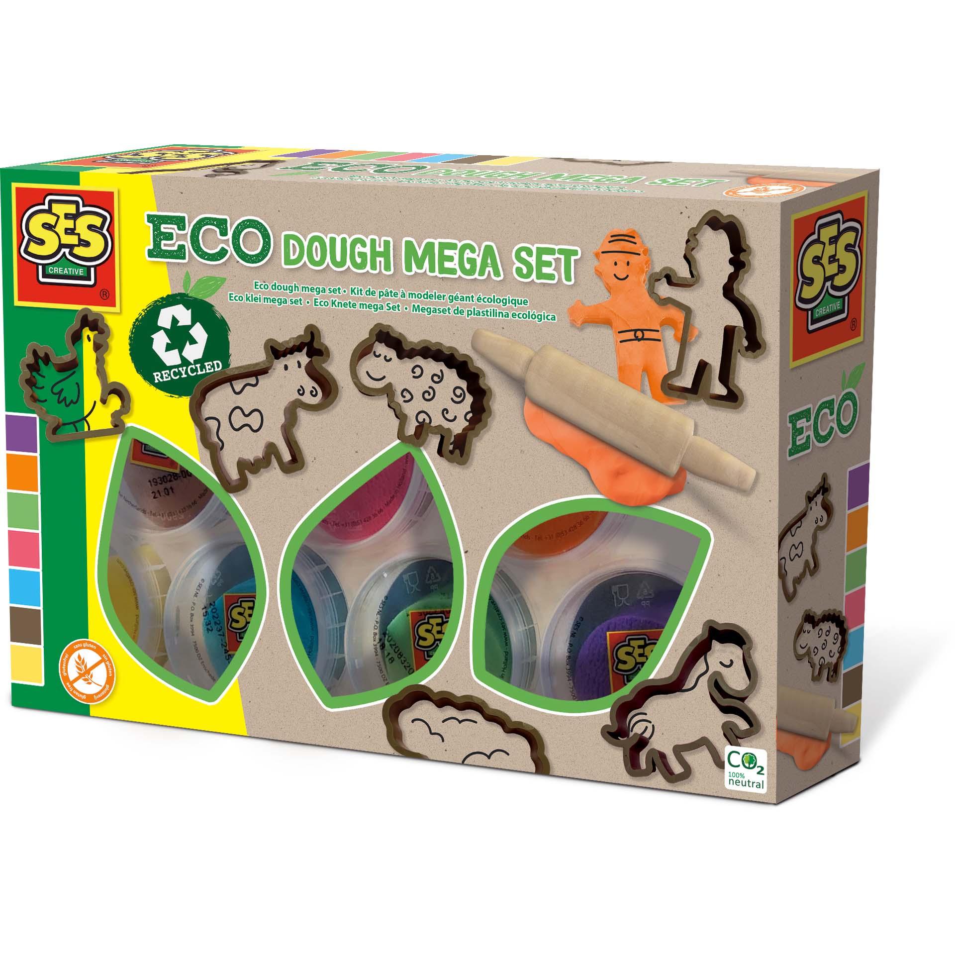 Set creativ – Plastilina eco cu unelte din lemn, set mare