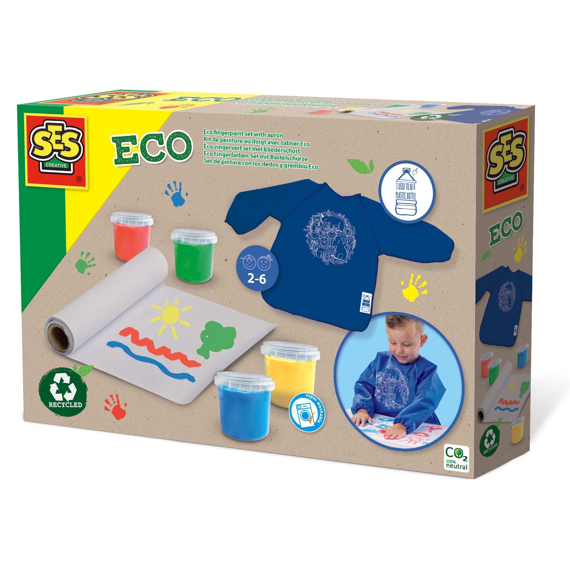 Set acuarele pentru degetele ECO si sort pentru copii