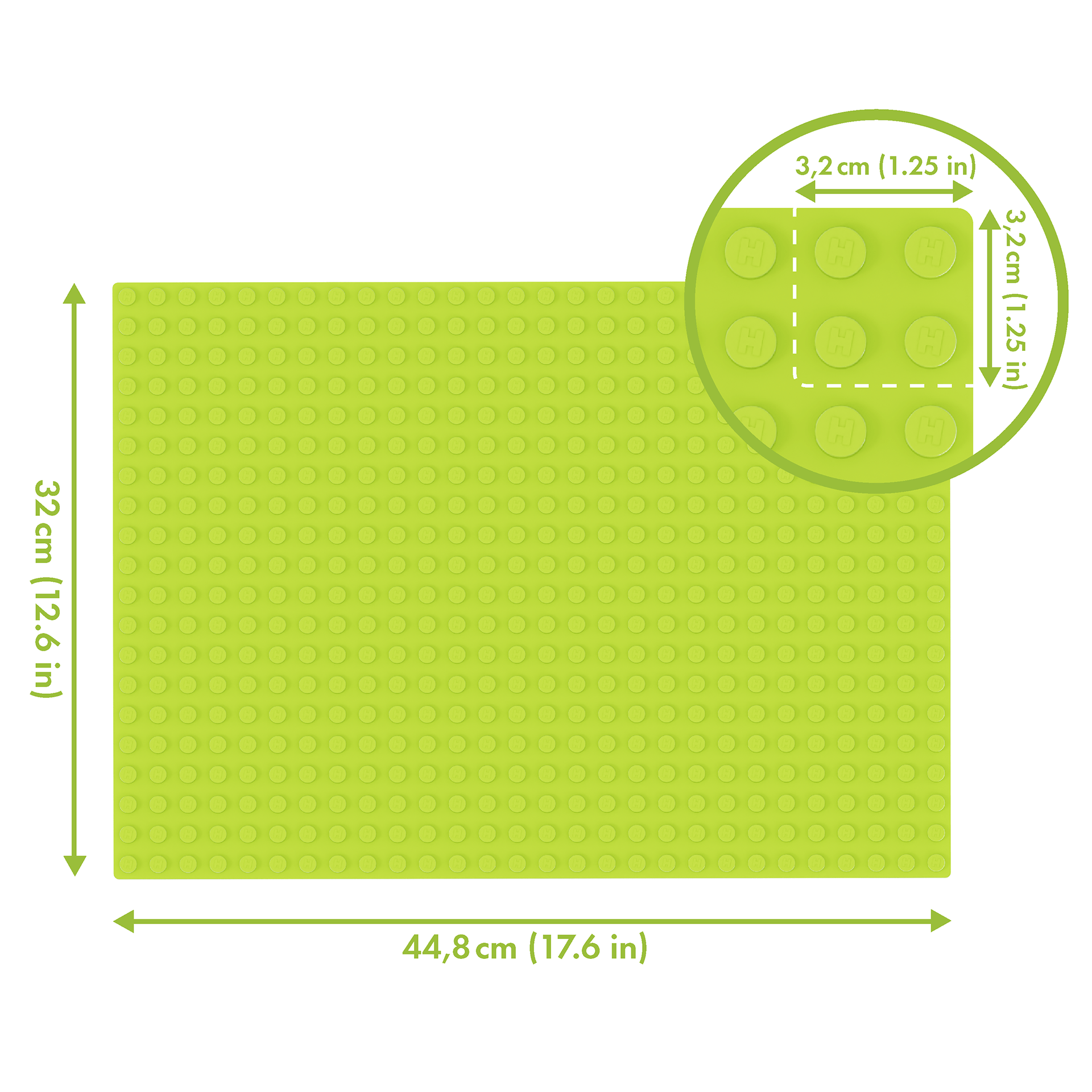 Placa de baza 28×20 Hubelino (verde deschis)