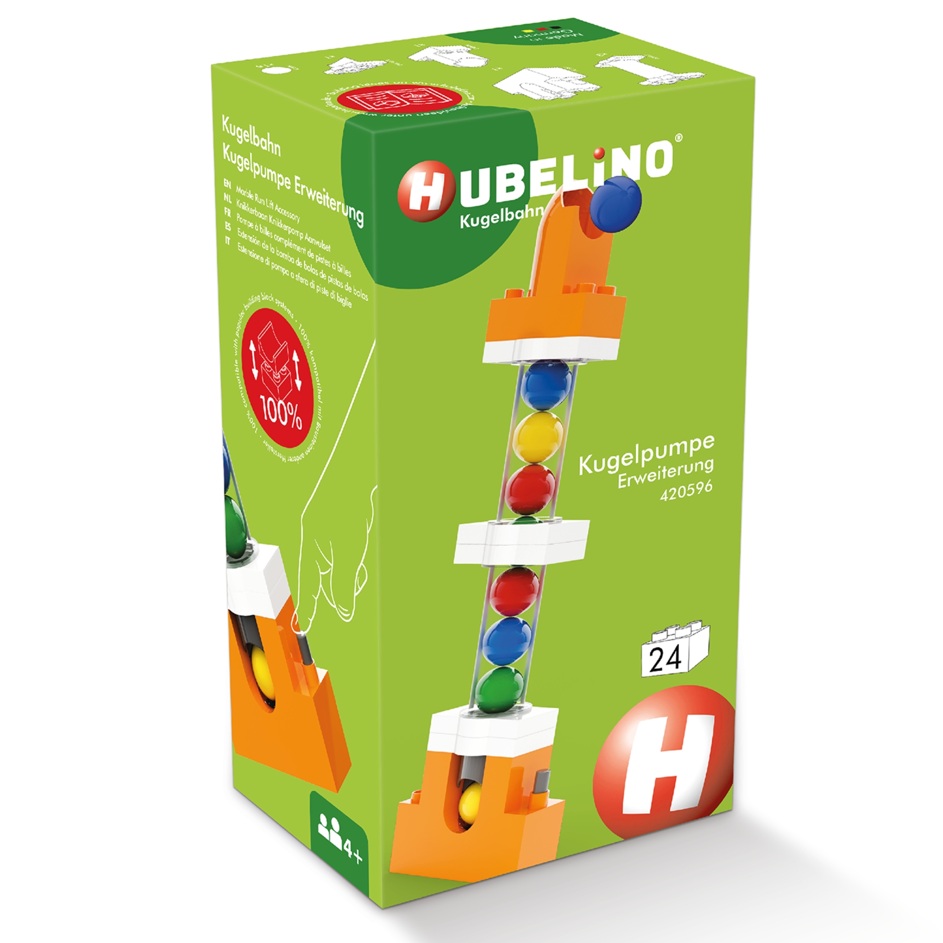 Jucarie copii Marble Run Hubelino - extensie lift pentru bile (24 piese)