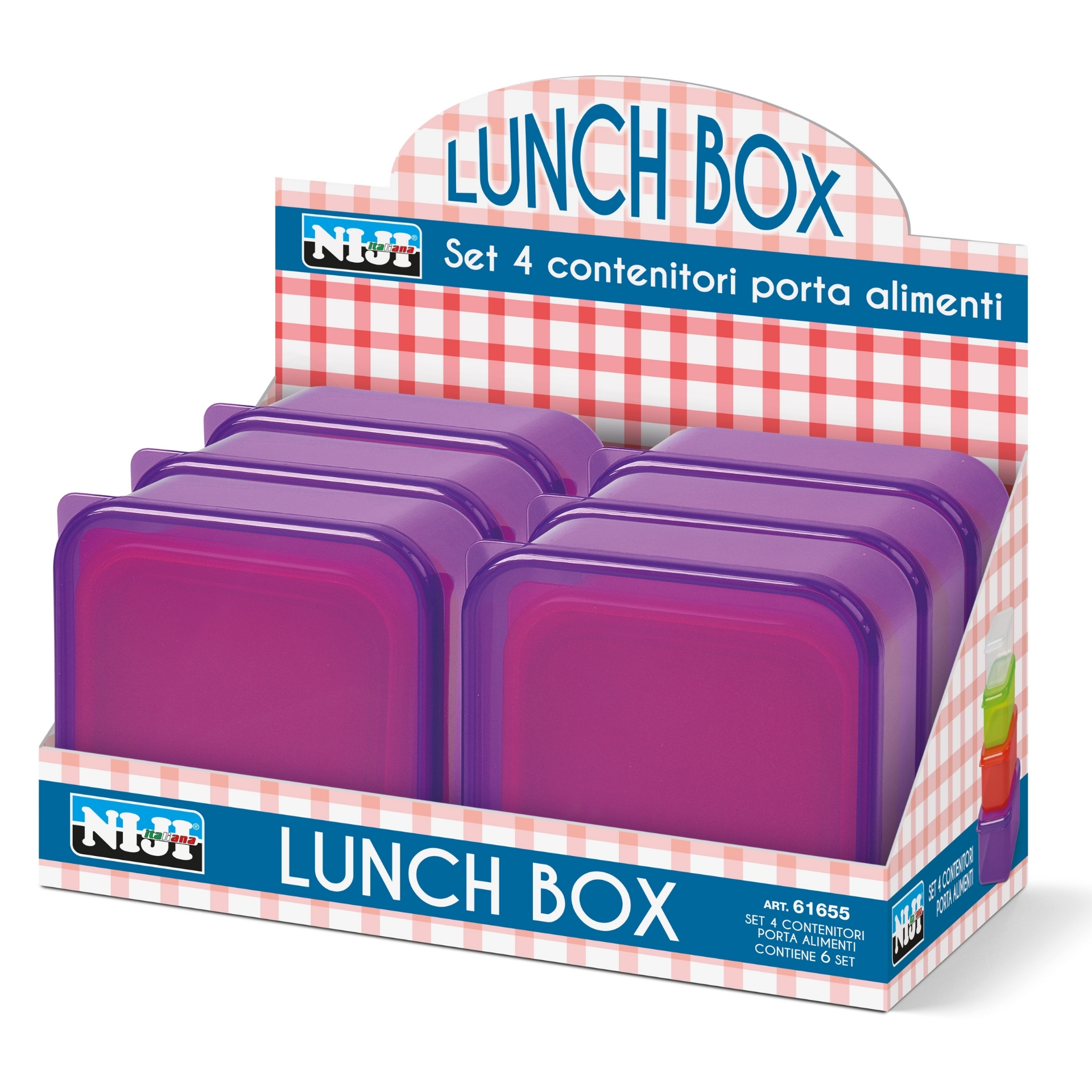 Set 4 caserole pranz din tritan transparent (6 seturi/display)