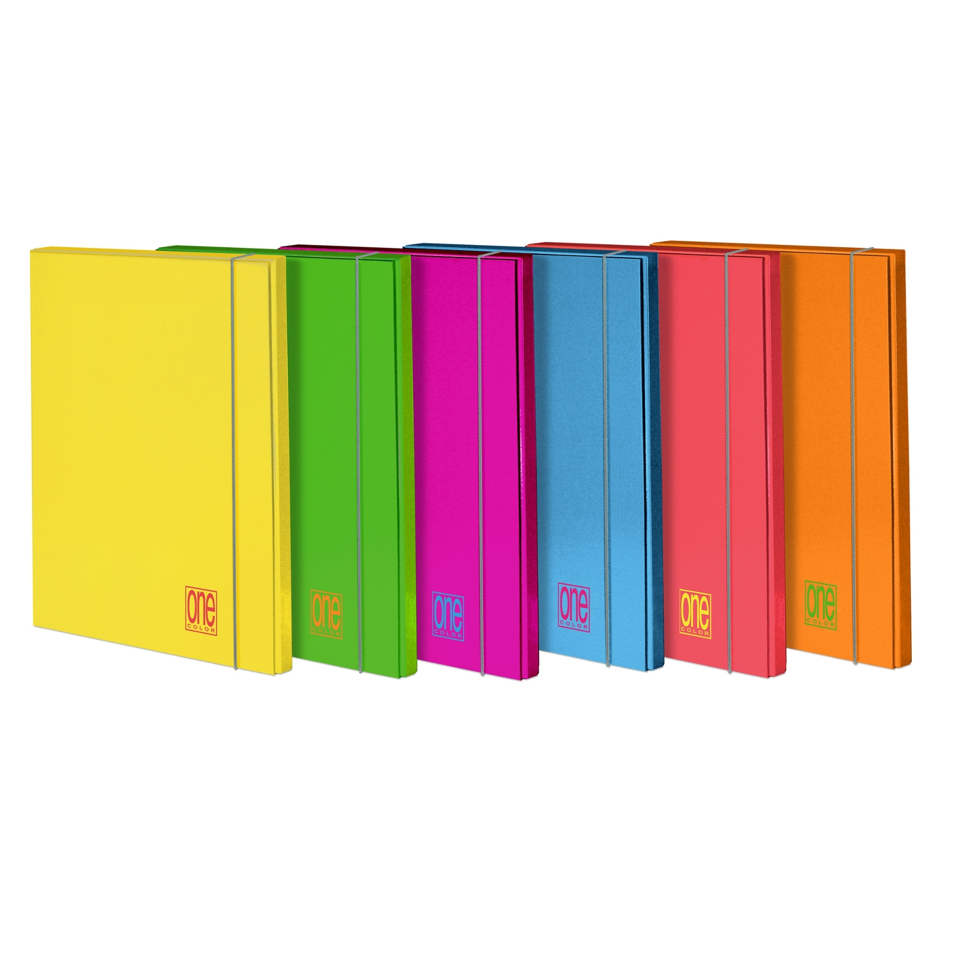 Dosar A4 cu elastic din carton laminat mat - One Color Fluo (26×35 cm)