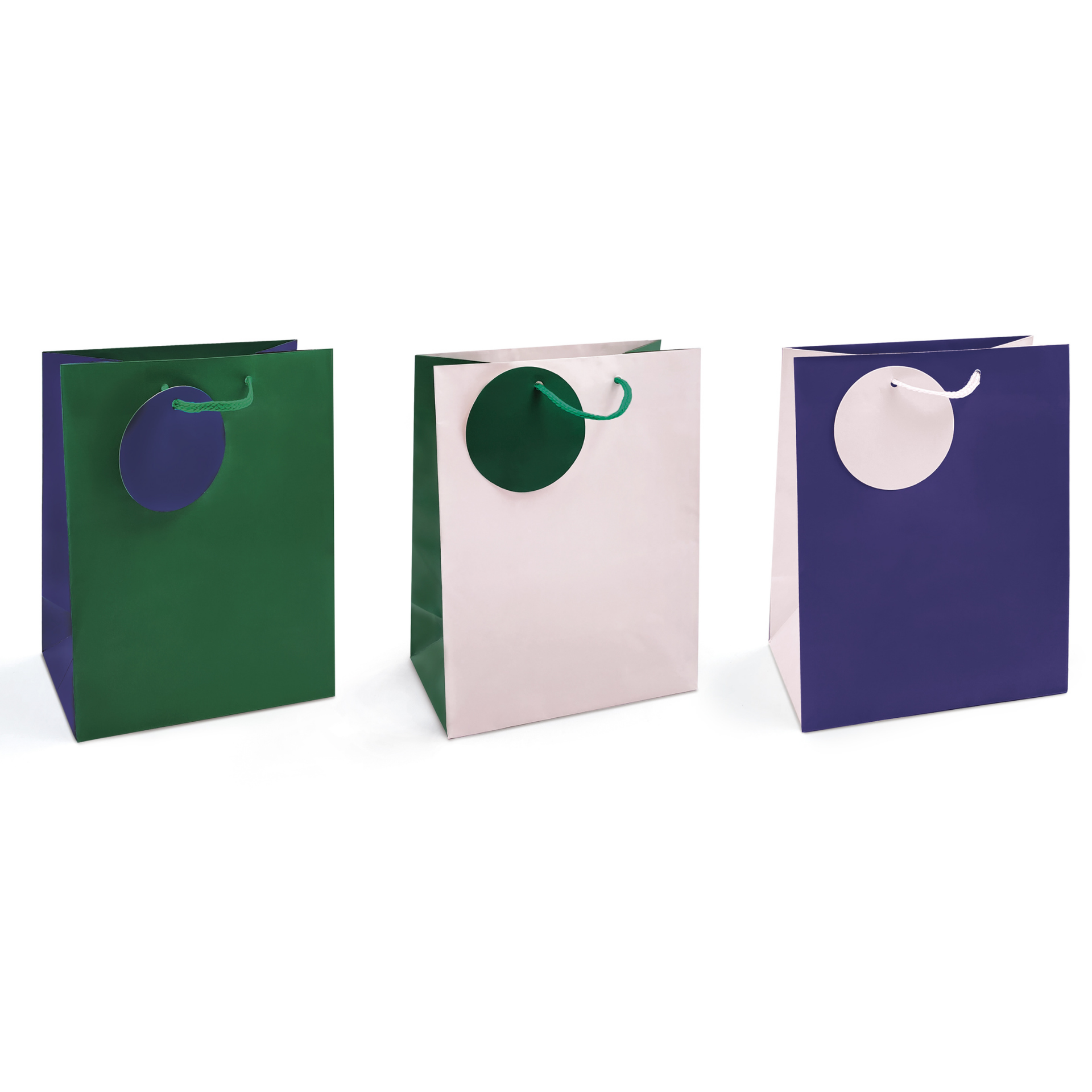 Sacosa din hartie mata cu maner din snur si felicitara asortata - 17.8 x 23 x 9.8 cm (20 buc/display)