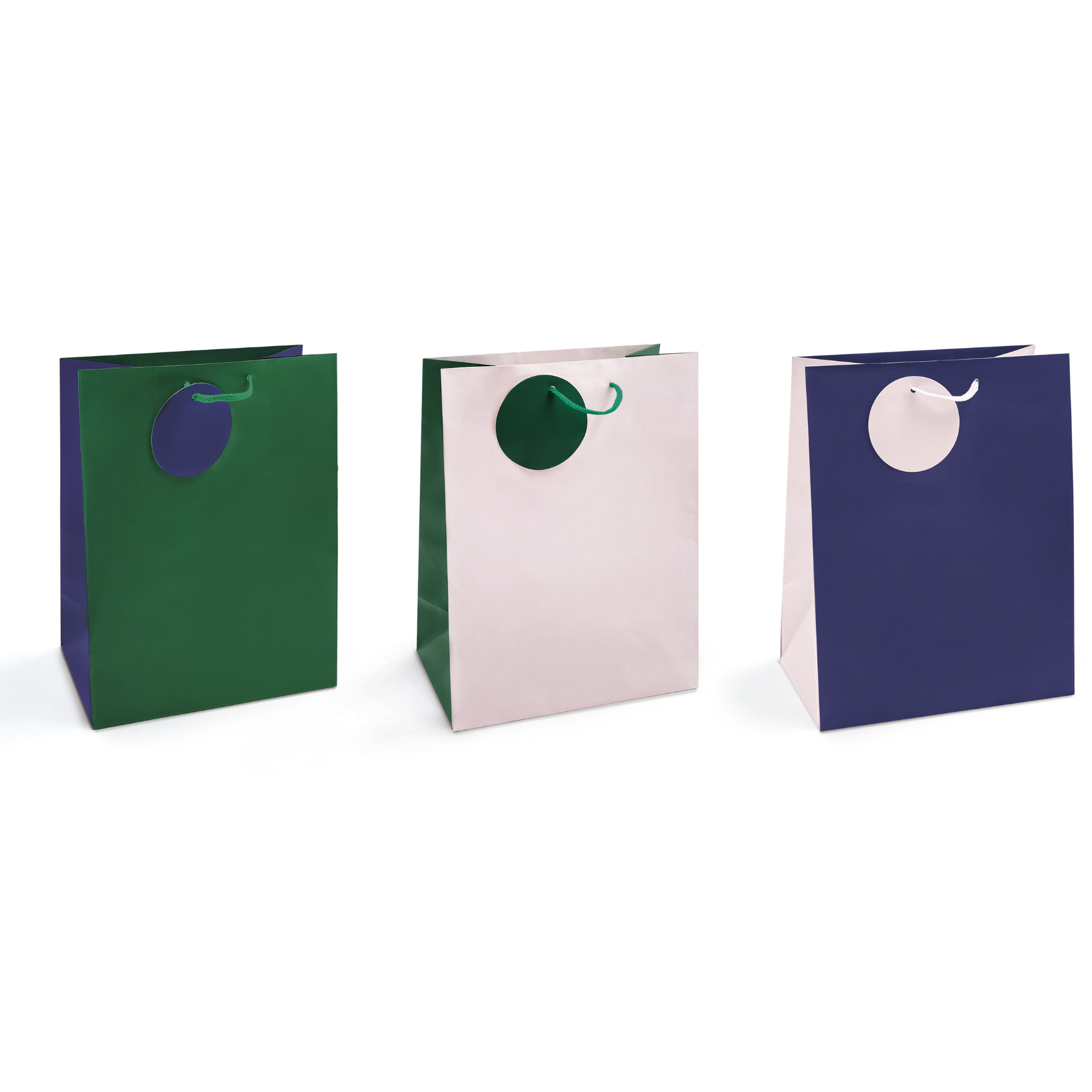 Sacosa din hartie mata cu maner din snur si felicitara asortata - 26 x 32.5 x 12.7 cm (20 buc/display)