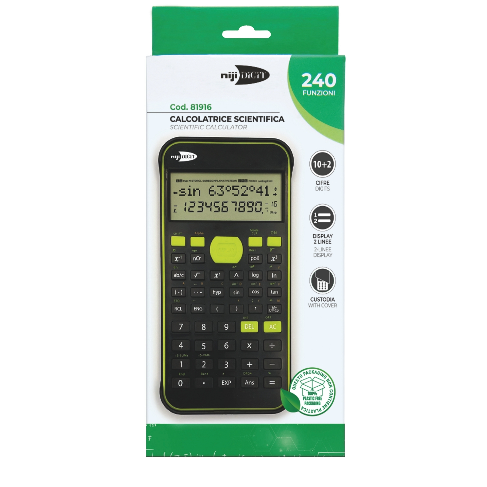 Calculator stiintific, 10+2 Cifre, 7.5 x 14.5 cm (blister)