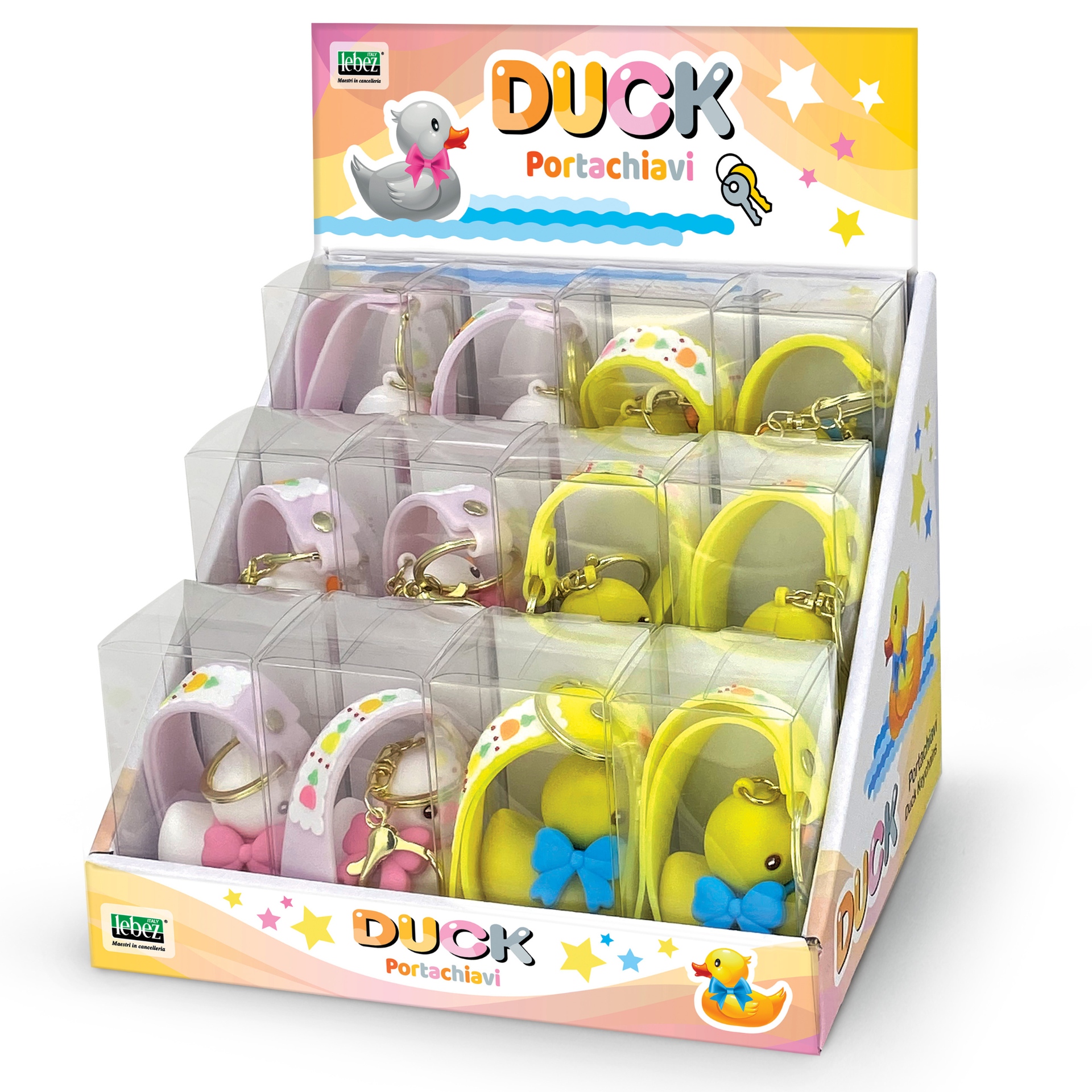 Breloc Ratusca cu curea din silicon - alba/galbena (12 buc/display)