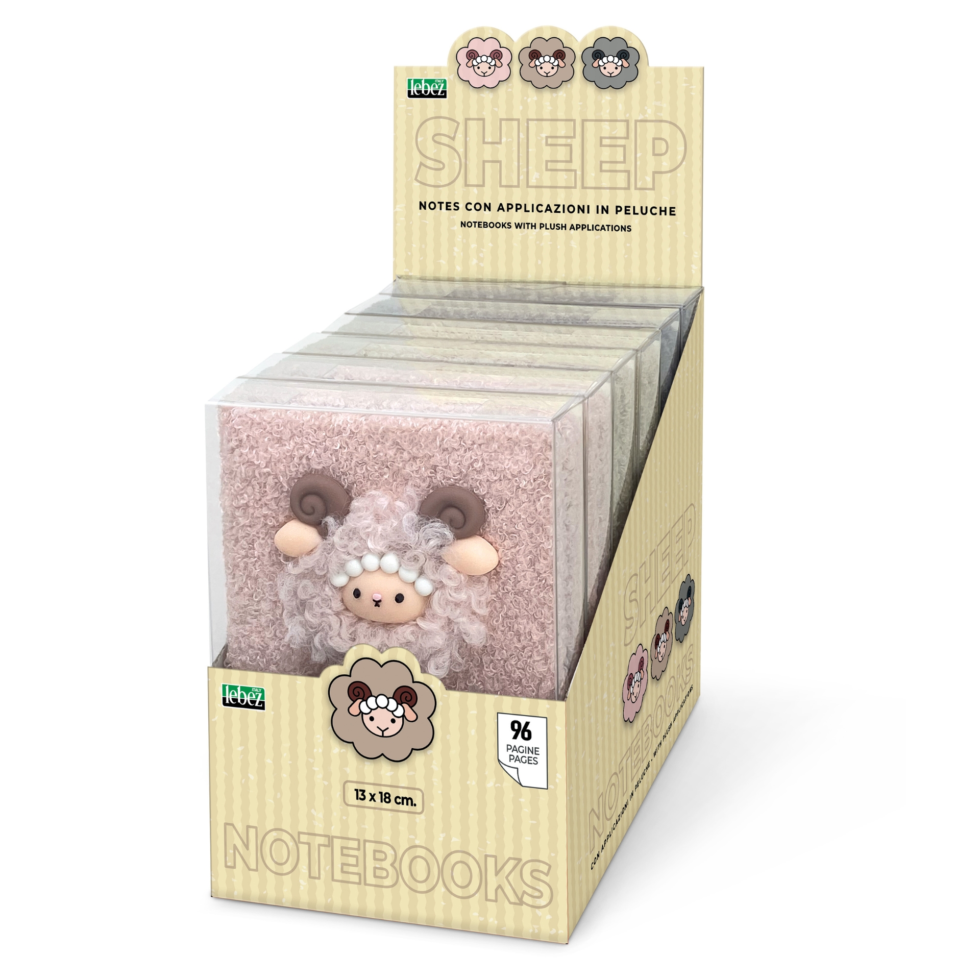 Notebook Oite/Sheep 3D, cu cutie, 96 de pagini, 13 x 18 cm (6 buc/display)