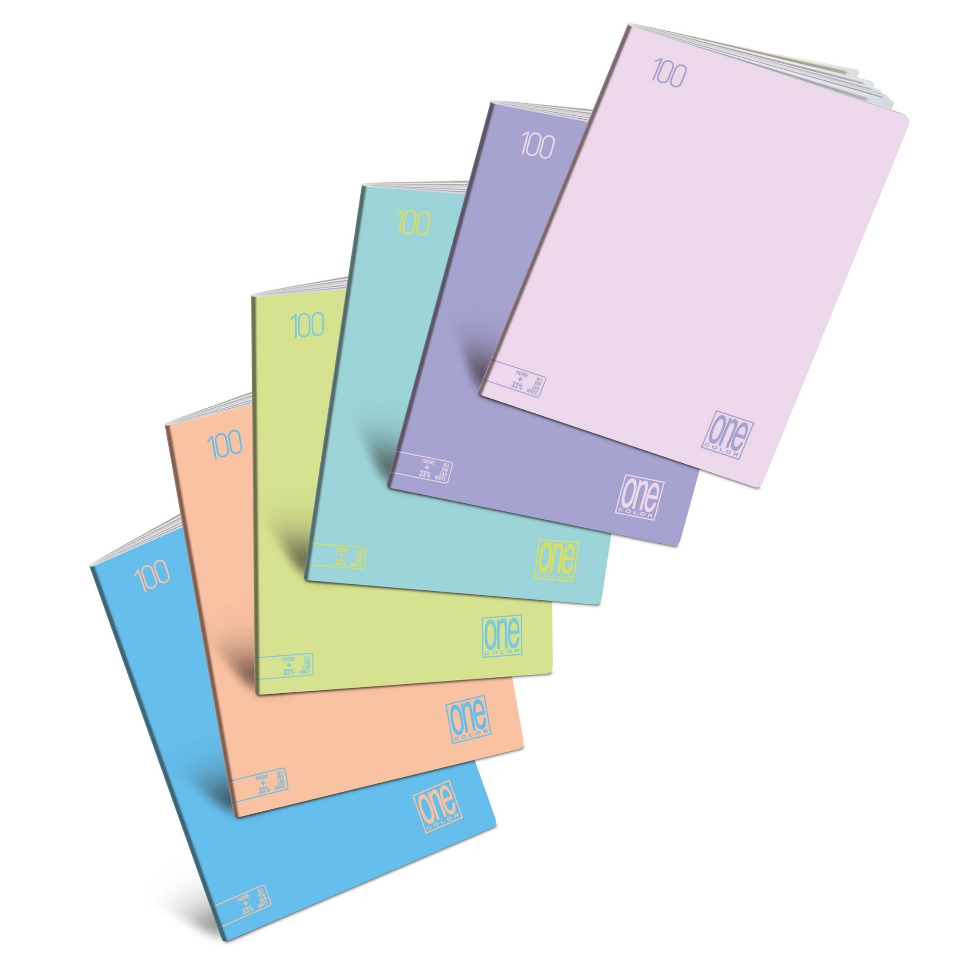 Caiet A4 cu Jolly Page - One Color Pastel All you can write, 100 g/m2, 48 pag. (Matematica)