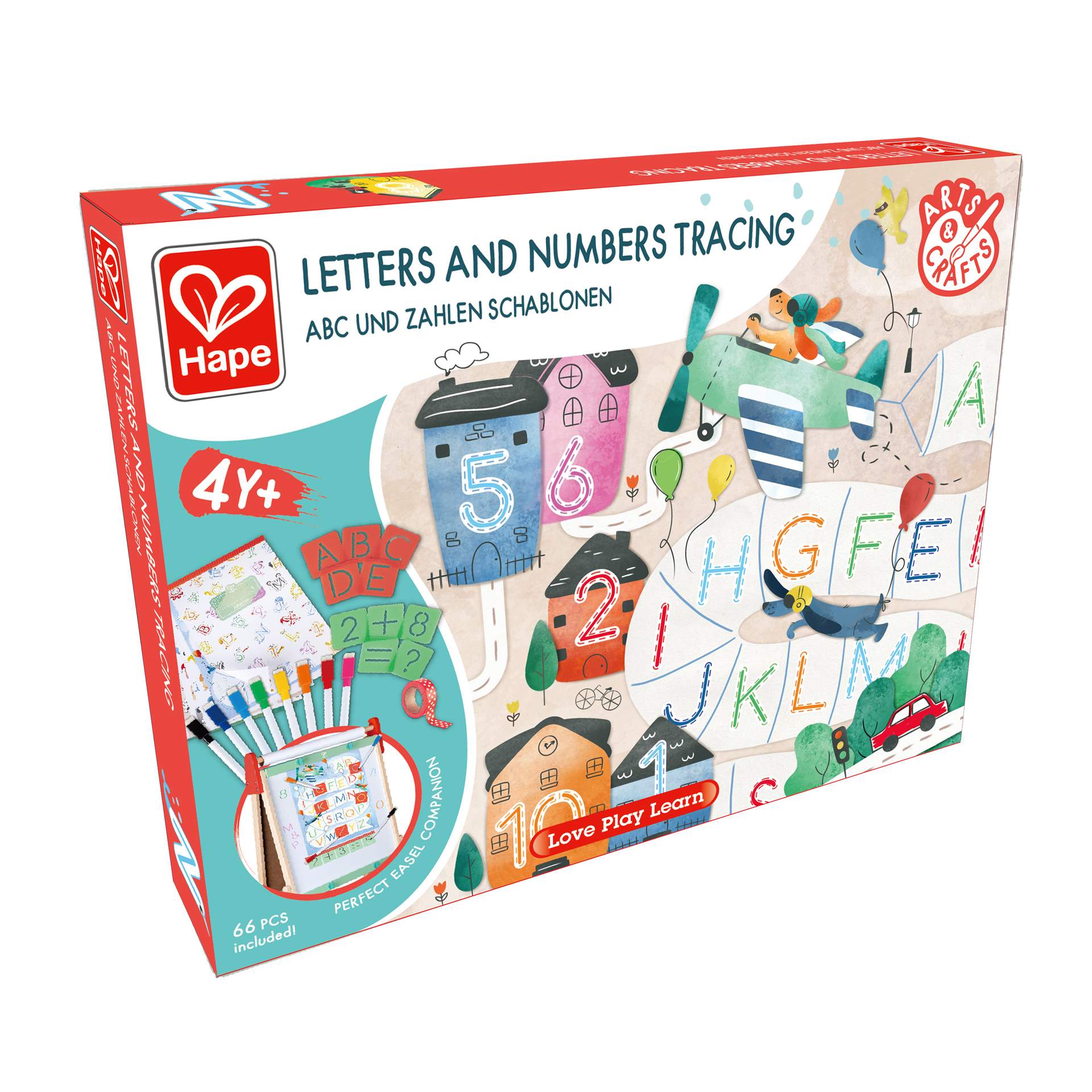 Kit de invatare copii cu litere si numere - 66 piese