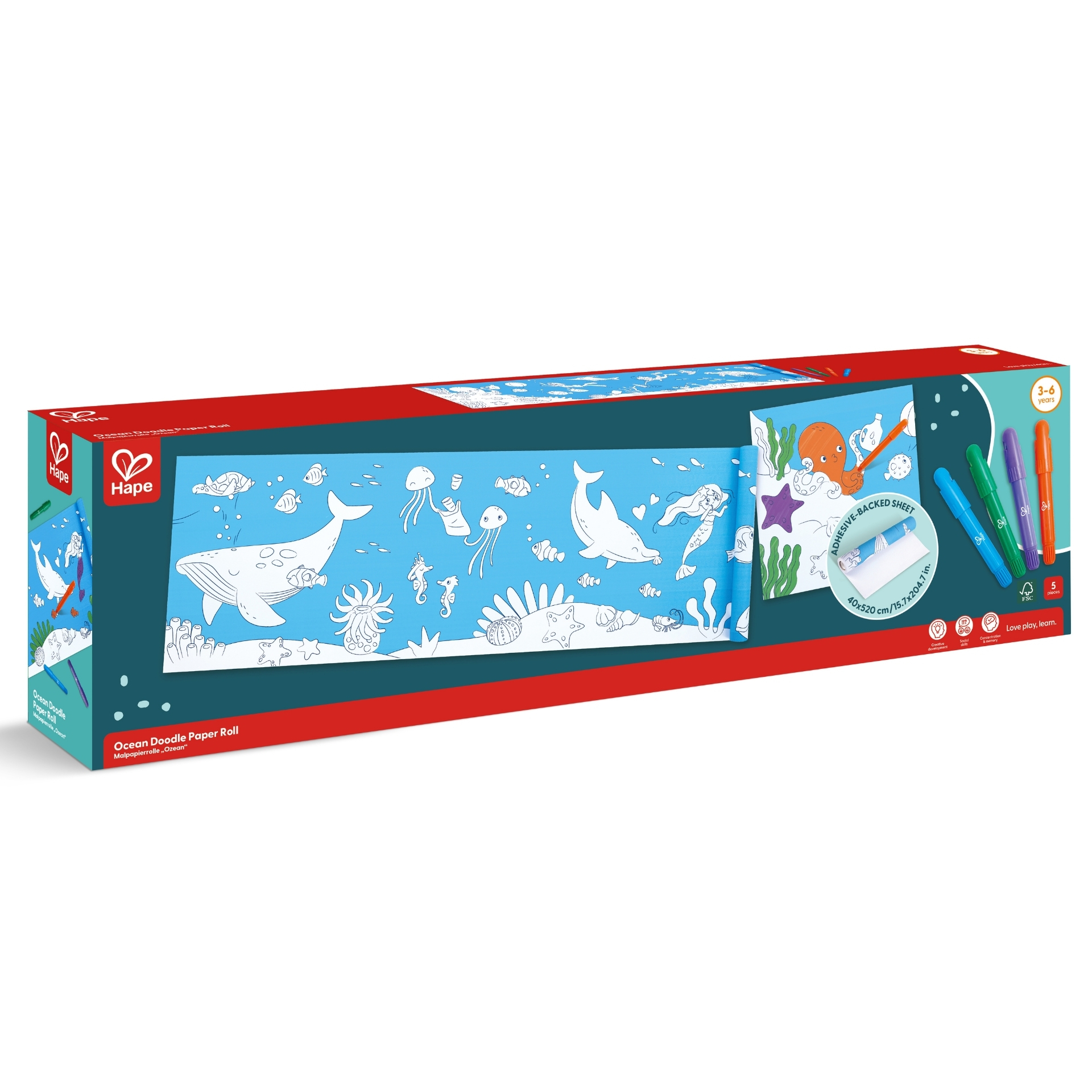 Rola de hartie, adeziva – Ocean 40 x 520 cm