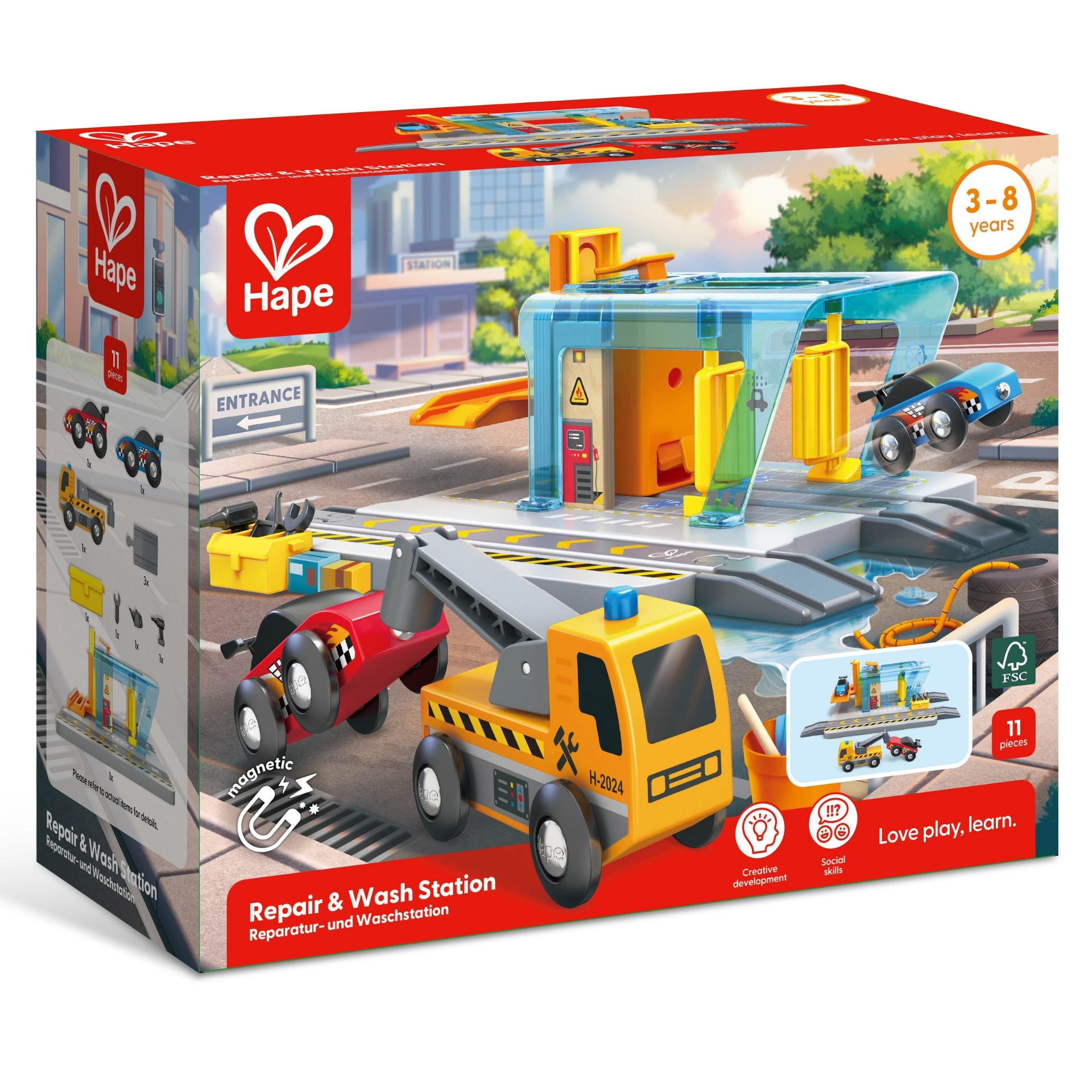 Jucarie din lemn - Statie de reparatii si spalare