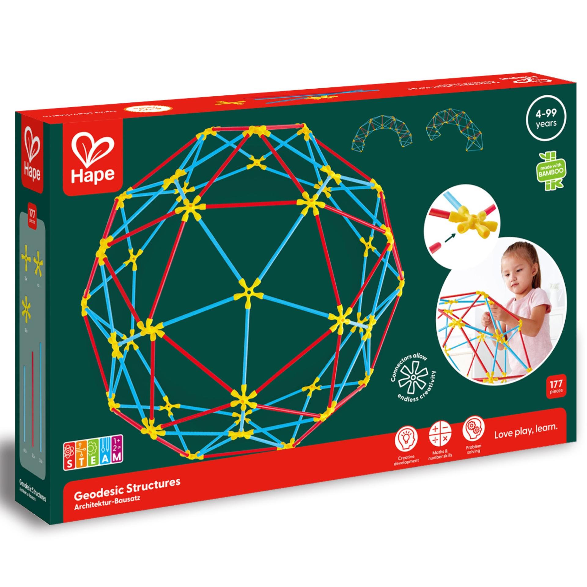 Jucarie din bambus Flexistix – Cupola Geodezica (177 piese)
