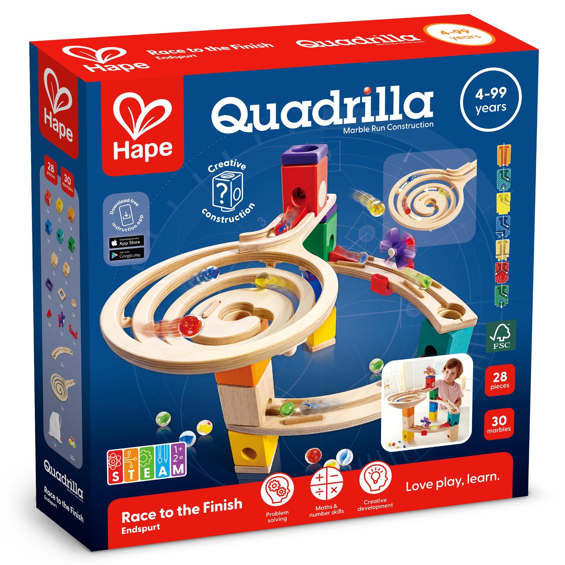 Jucarie copii Quadrilla - circuit cu bile - Cursa (58 piese)