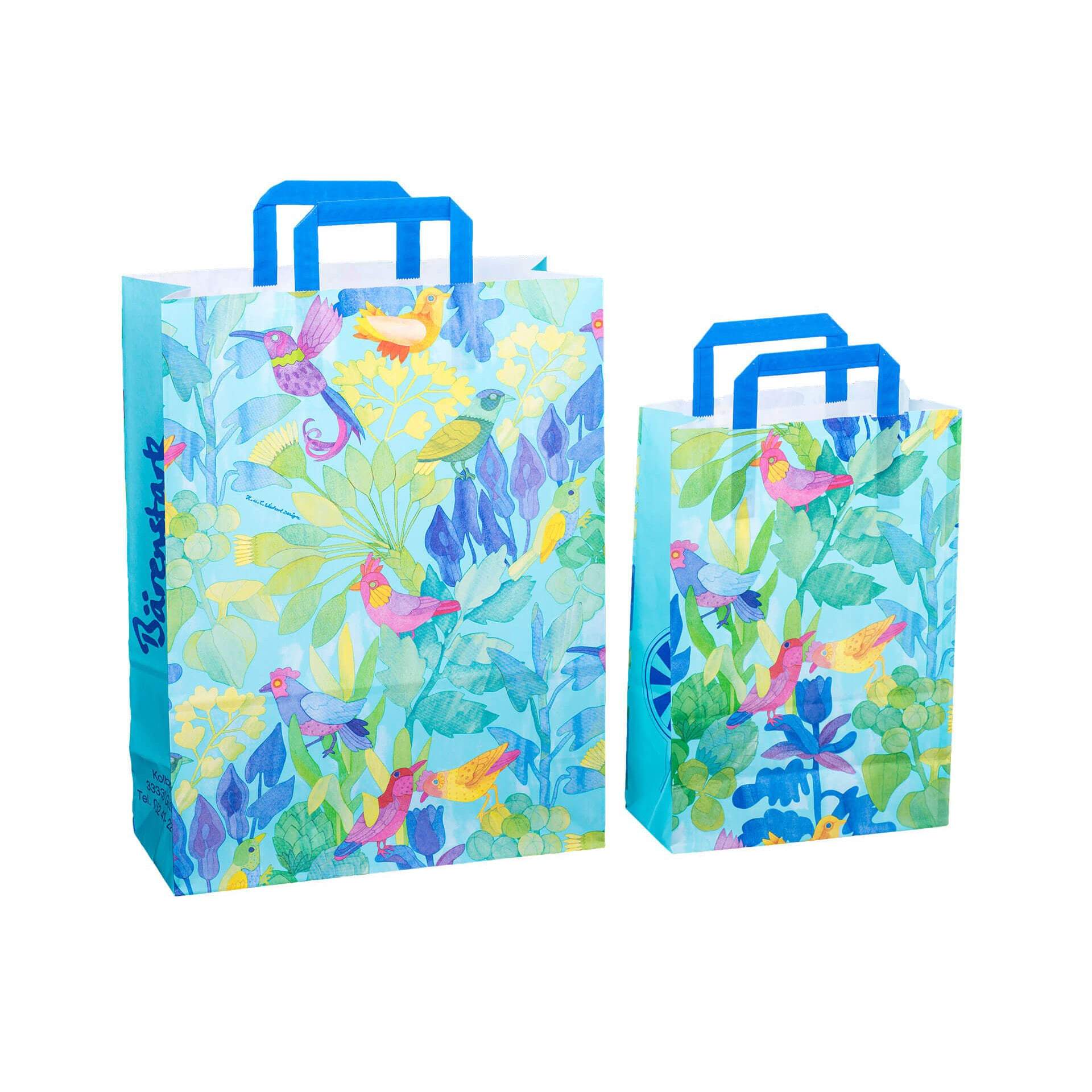 Sacosa cadou din hartie - Pasari (S - 22 x 10.5 x 32cm, 70g)