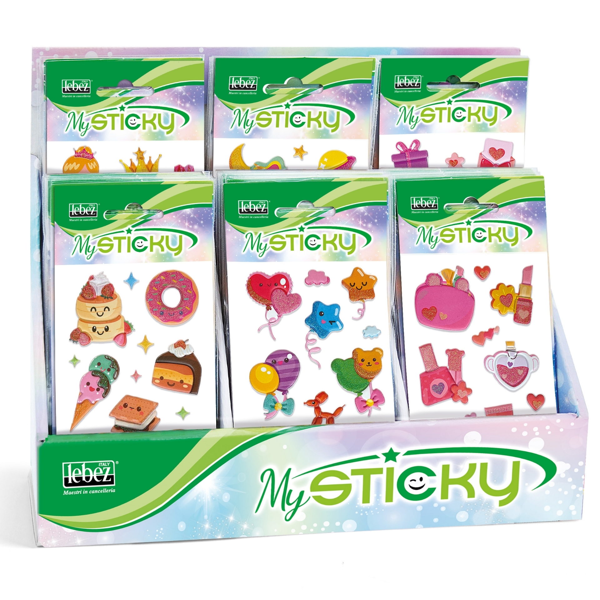 My Sticky 3D Fantasy Collection Fete, 6 modele asortate (48 pachete/display)