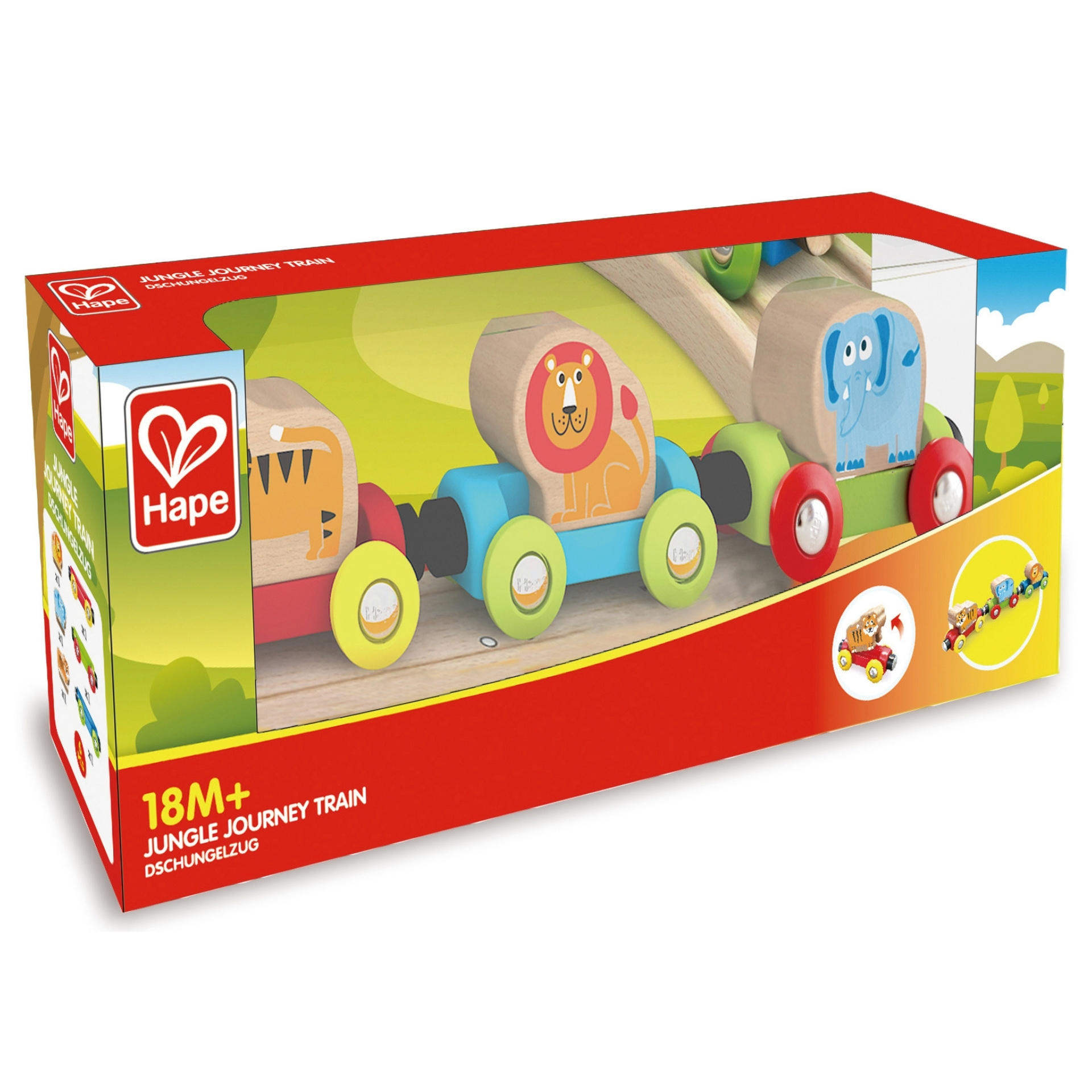 Jucarie din lemn - Tren calatorie in Jungla