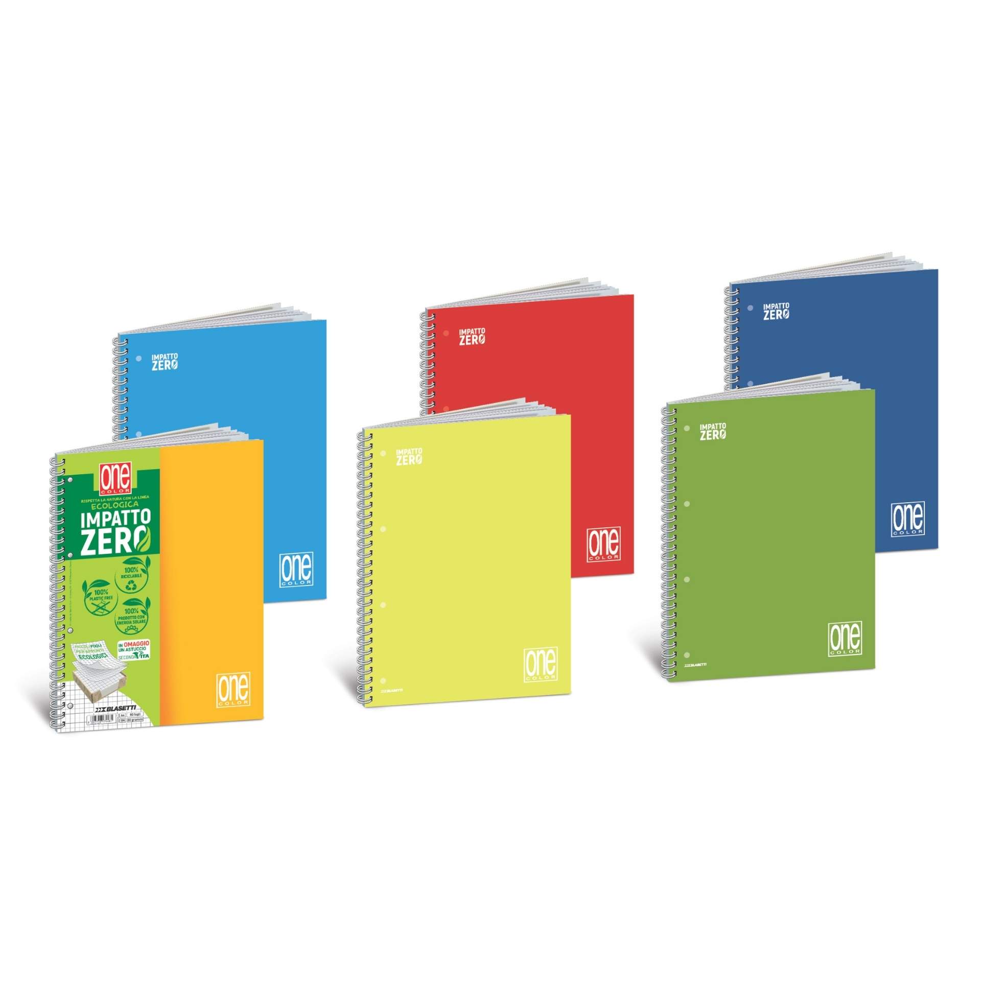 Caiet A4 cu spirala - One Color Zero Impact, 80 g/m2, 80 pag. (Dictando)