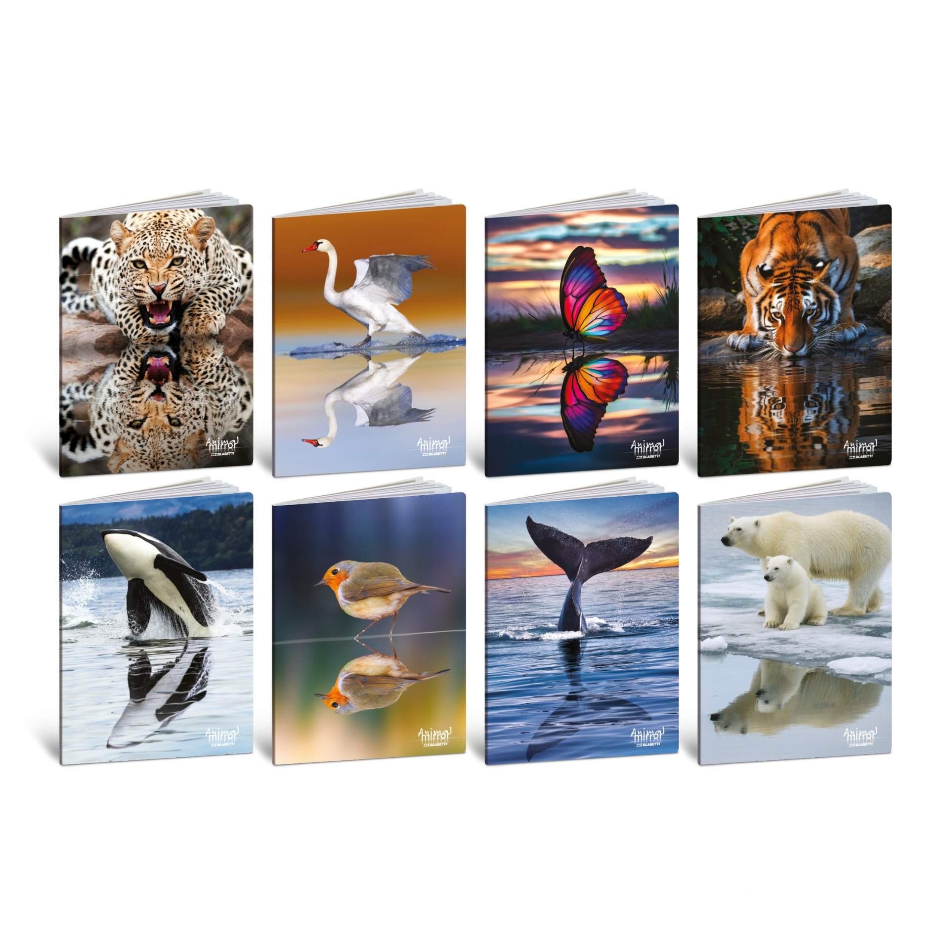 Caiet A4 de exercitii, coperta tare - Animale in reflexie, 80 g/m2, 40 pag. (Dictando)