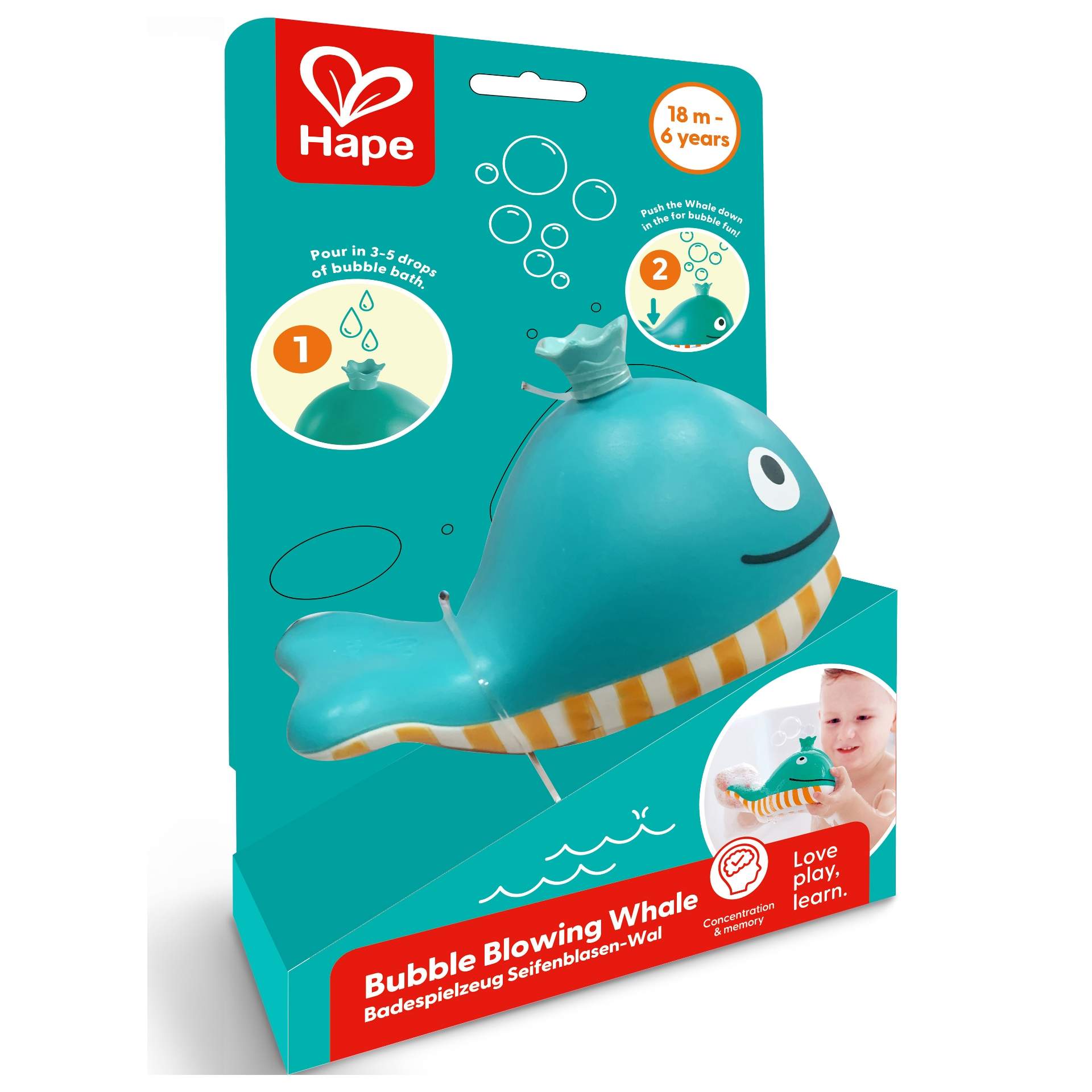 Jucarie de baie - Balena care sufla cu baloane de sapun