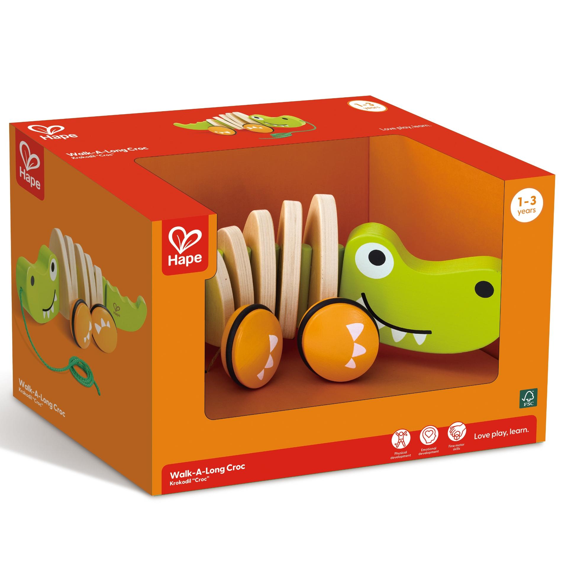 Jucarie din lemn – Crocodil de tras