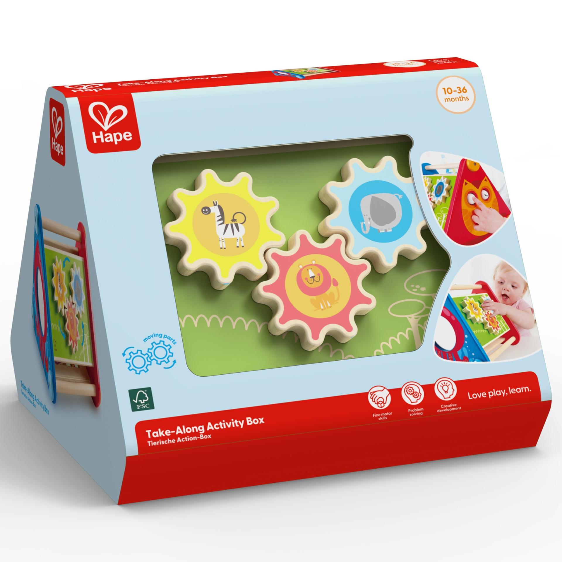 Jucarie din lemn interactiva - Triunghi cu activitati