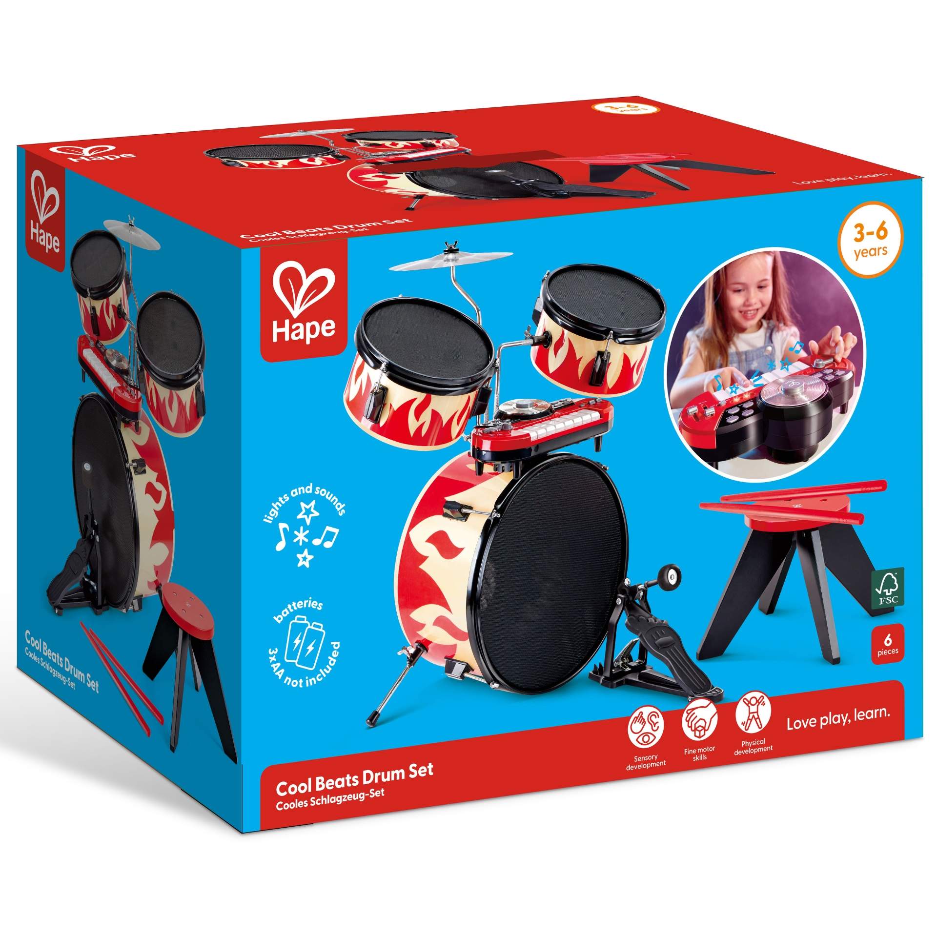 Set tobe si orga de jucarie din lemn pentru copii