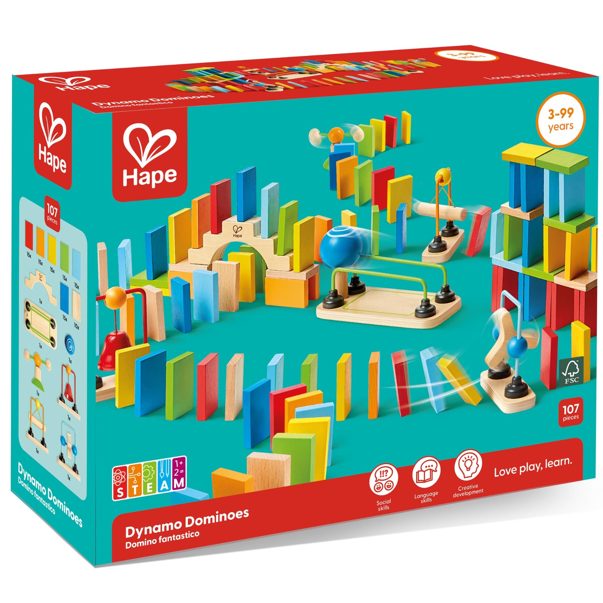 Jucarie din lemn - Domino dinam (100 piese)