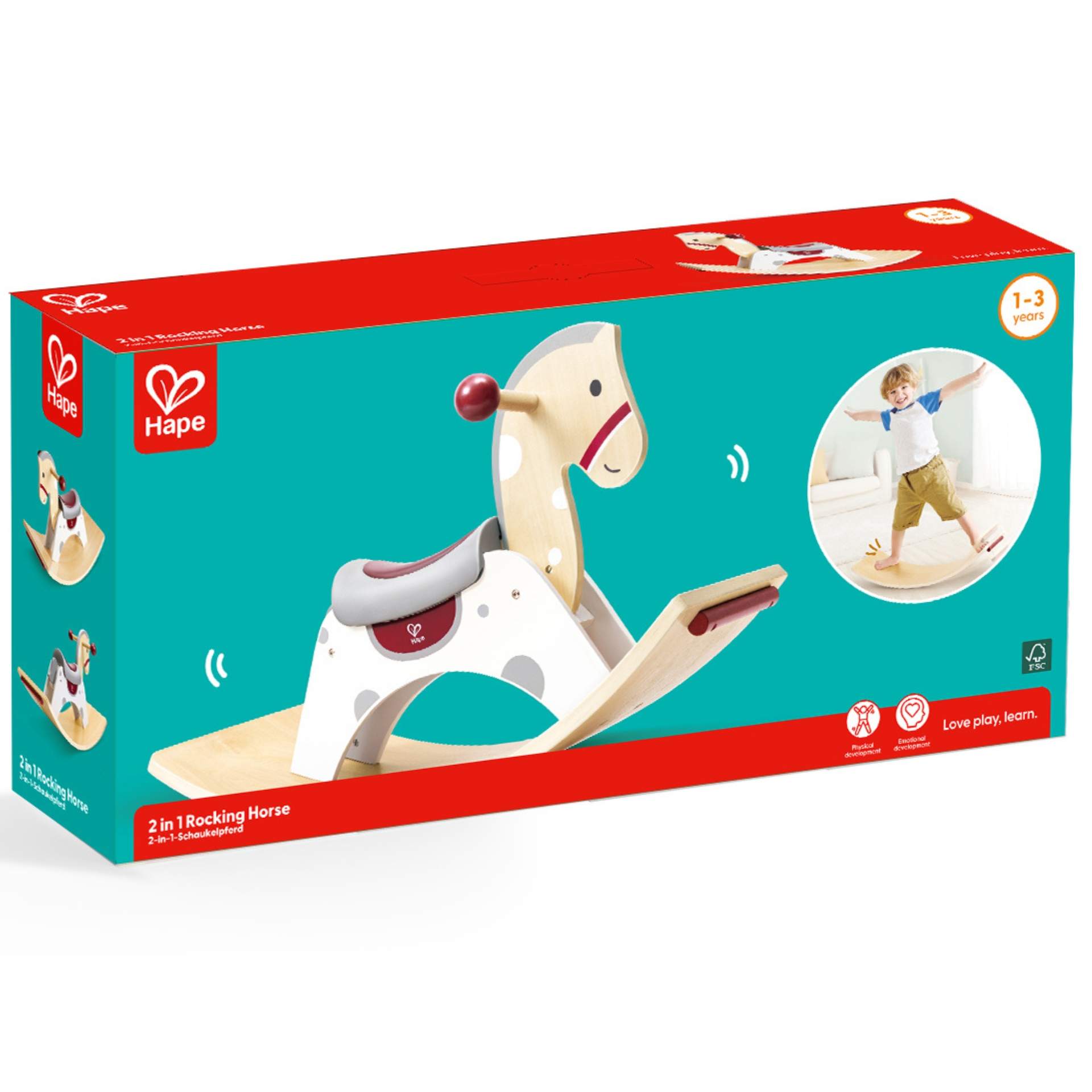Jucarie din lemn – 2 in 1 Cal balansoar si jucarie de echilibru