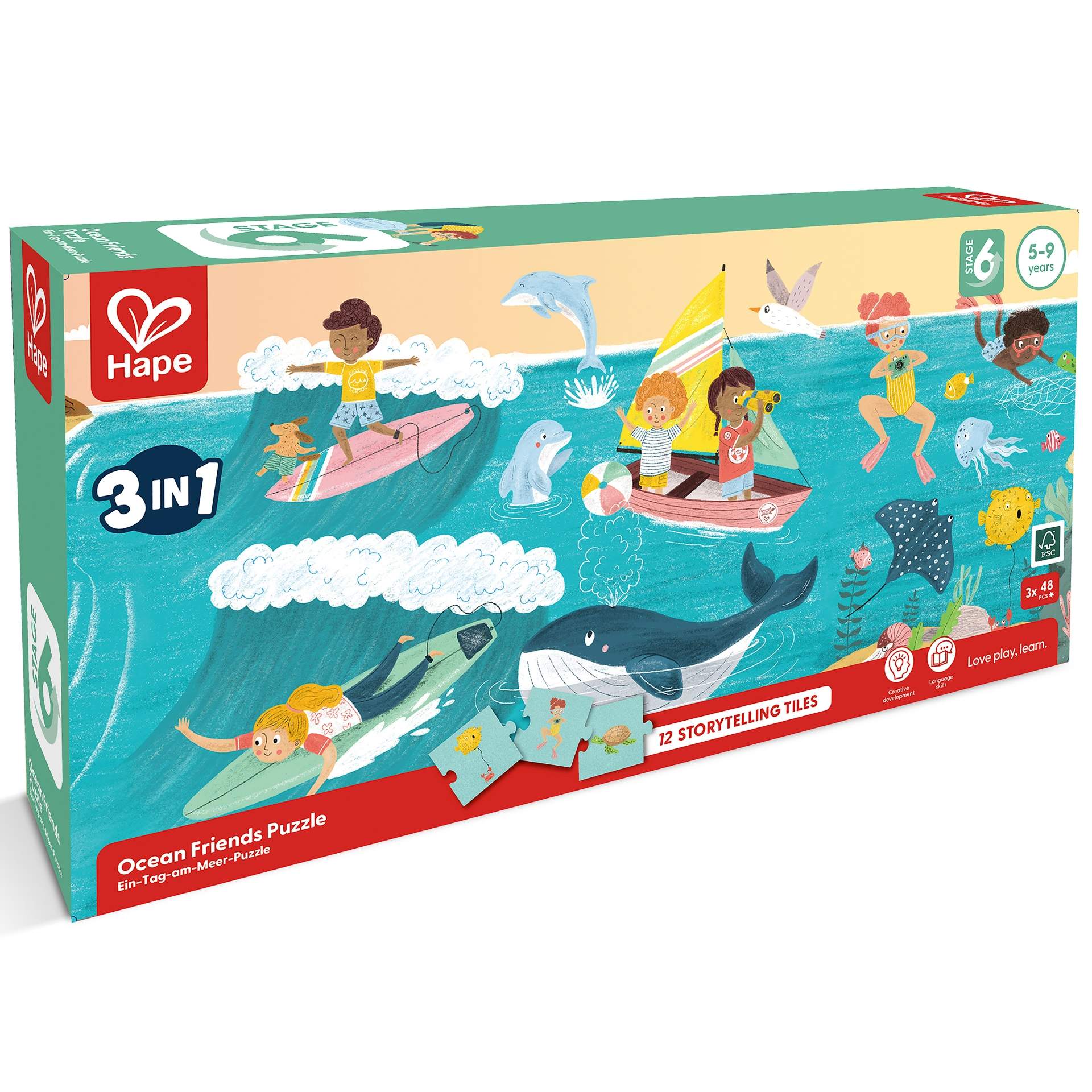 Puzzle pentru copii Prietenii Oceanului (3 in 1) si joc storytelling