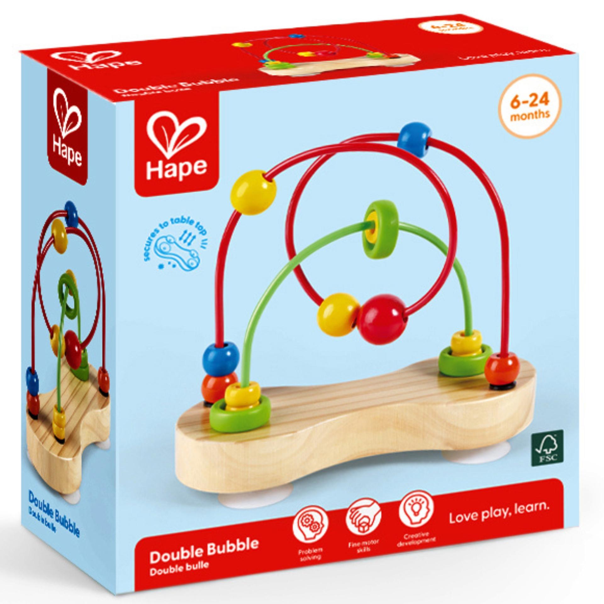 Jucarie din lemn - Centru de activitati, labirint cu bucla dubla