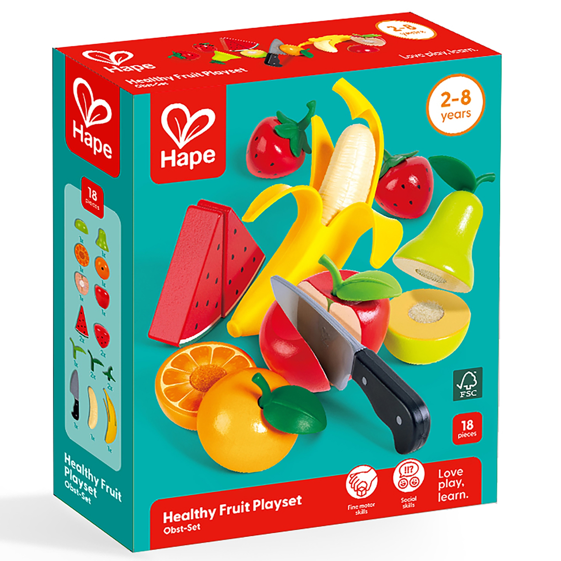 Jucarie din lemn – Fructe sanatoase de taiat (9 piese)