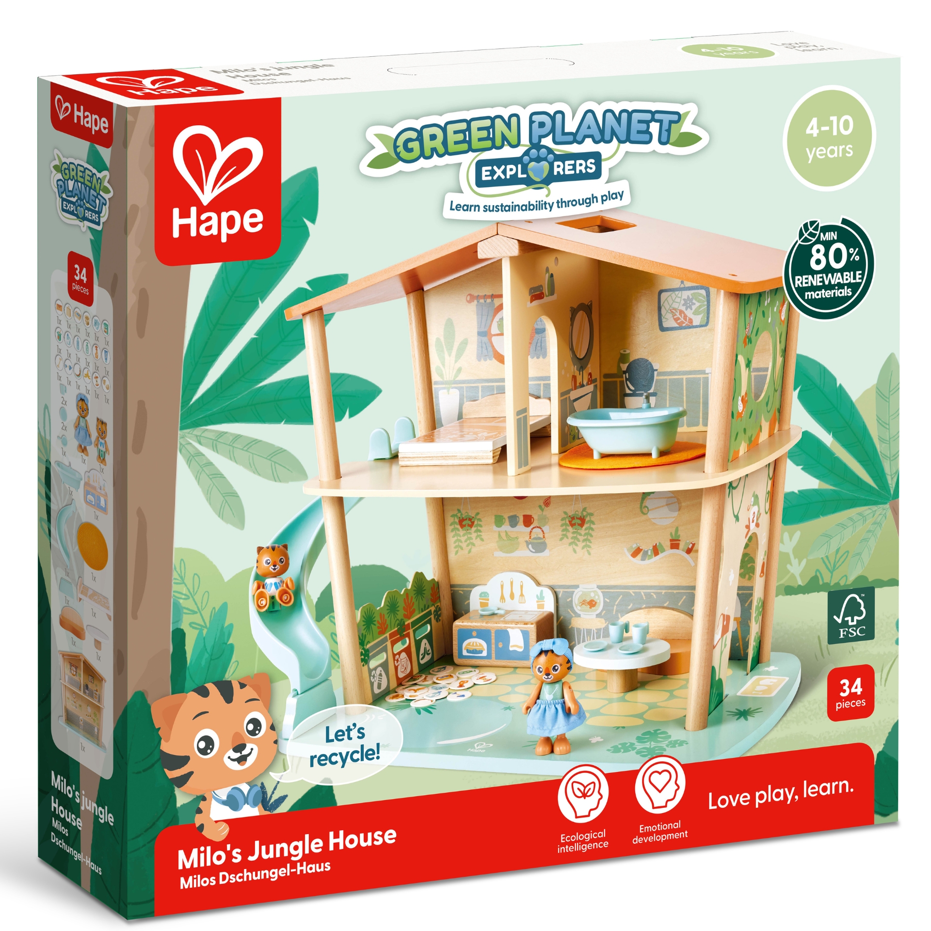 Jucarie din lemn – Casa din jungla a tigrilor (38 piese)