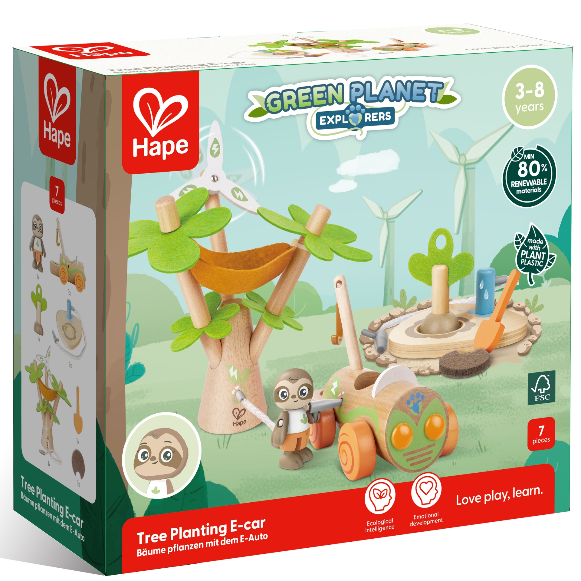 Jucarie din lemn - Plantarea copacilor E-car (7 piese)