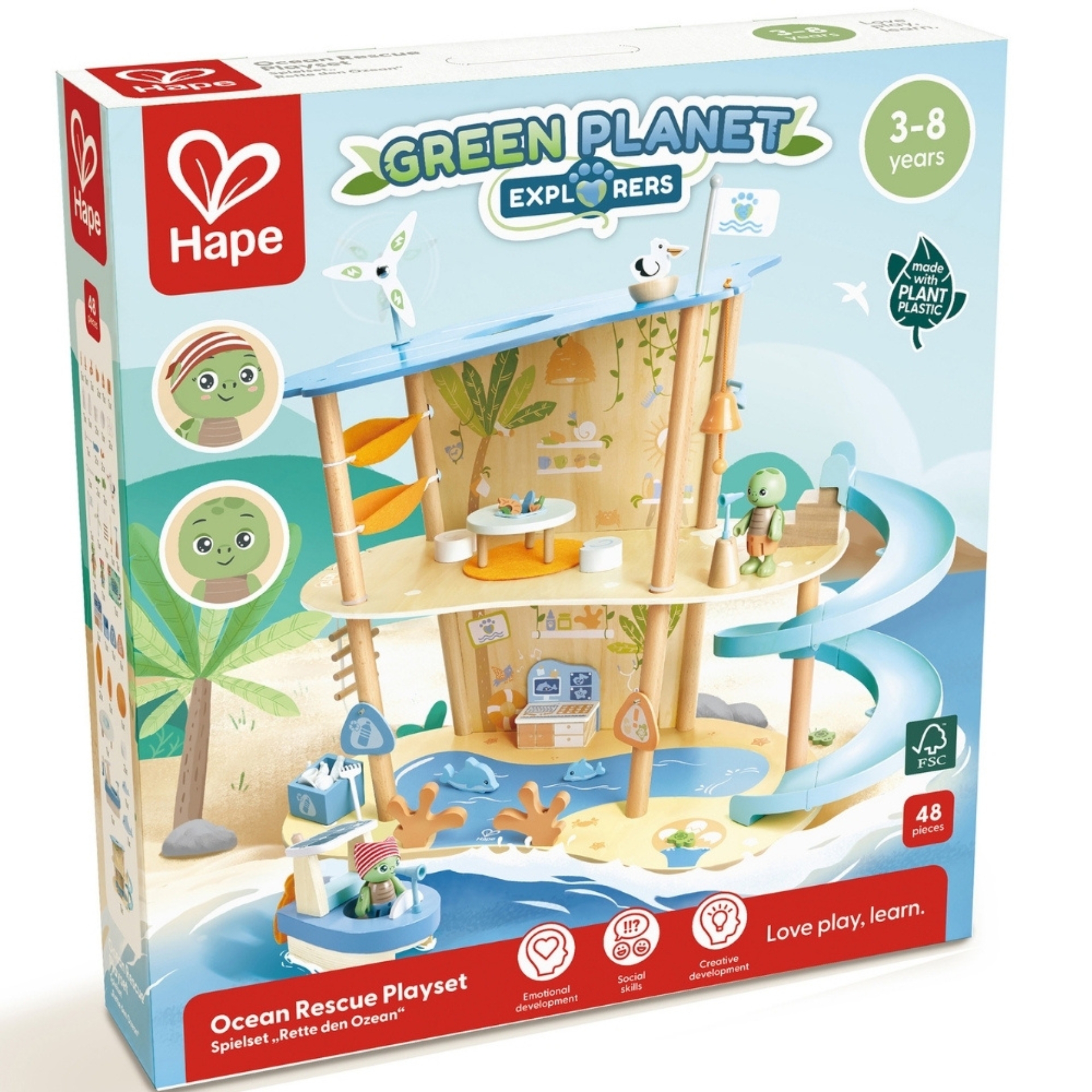 Jucarie din lemn - Set de joaca salvarea oceanelor (48 piese)