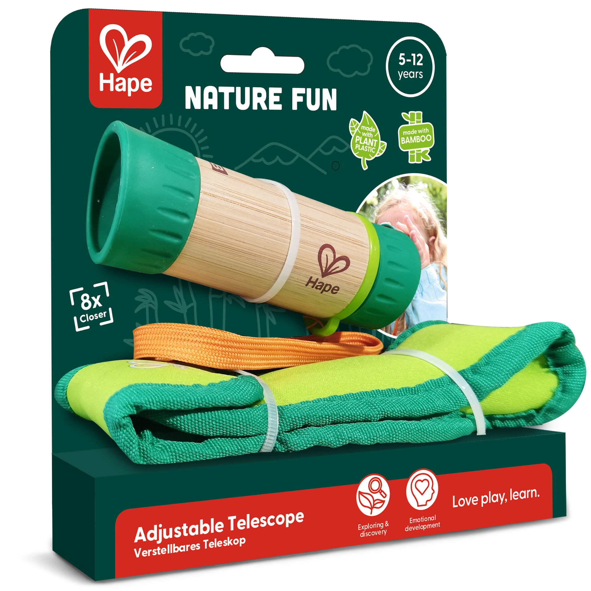 AXI Telescopio Giocattolo In Plastica Verde E Arancione Per Casetta Da Giardino O Parco Giochi
